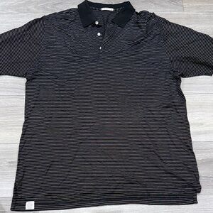 Peter Millar Men's Black Striped Polo Shirt XXL